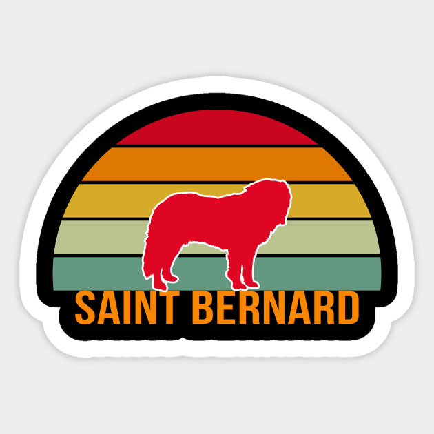 Saint Bernard Vintage Silhouette Sticker by khoula252018